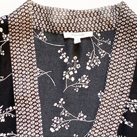Maurices Kimono Top Open Front Mixed Print Black White Top Kimono Small Medium - Picture 14 of 16